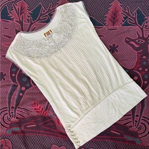 Elegant Cream Embroidered Women's Top
